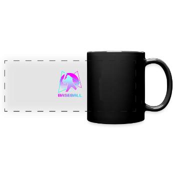 Retro Vintage Classic Baseball Player - Full Colour Panoramic Mug - black - Front