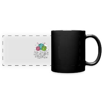 Häkeln - Panorama-Tasse farbig - Schwarz - Vorne