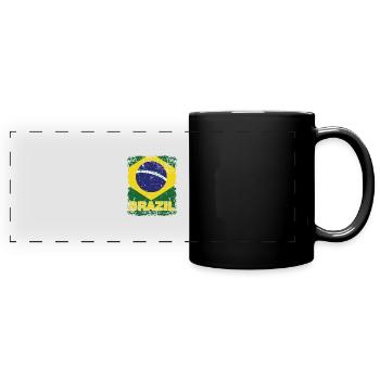 Brazilian flag Brazilian Brazil - Full Colour Panoramic Mug - black - Front