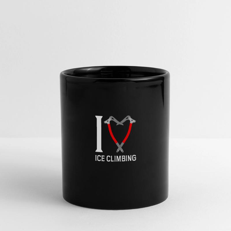 Ich Liebe Eisklettern Eiskletterer Eispickel Panorama-Tasse farbig