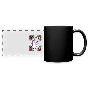 Aufgeben ist keine option - Panorama-Tasse farbig - Schwarz - Vorne