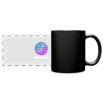 Retro Vintage Classic Ukulele Instrument Guita - Full Colour Panoramic Mug - black - Front