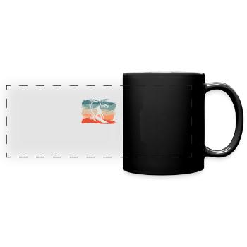 Surfing Beach Surfer Board Surfing - Full Colour Panoramic Mug - black - Front