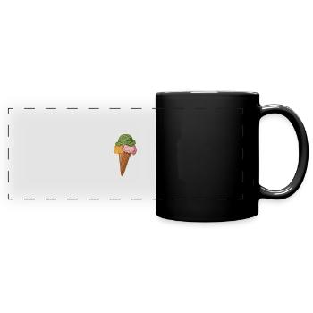 Eiscreme Liebhaber Waffeleis Gelato Lustig - Panorama-Tasse farbig - Schwarz - Vorne
