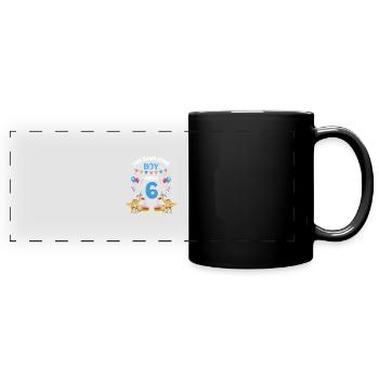 Parasaurolophus Buben Design Geburtstagsparty - Panorama-Tasse farbig - Schwarz - Vorne