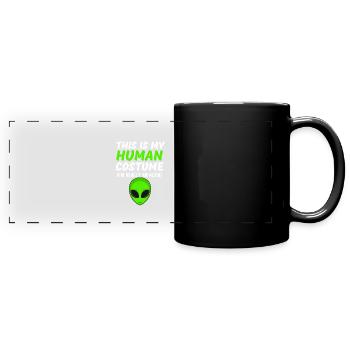 C’est mon costume humain Je suis vraiment un extraterrestre drôle - Mug panoramique uni - noir - Devant