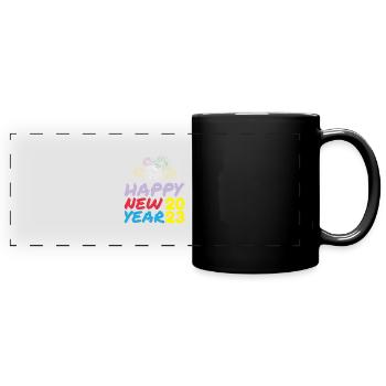 Happy New Year 2023 New Year's Eve Christmas - Full Colour Panoramic Mug - black - Front
