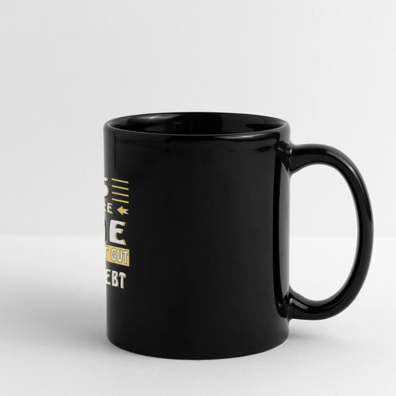 45 JAHRE EHE BIS JETZT GUT ÜBERLEBT Panorama-Tasse farbig