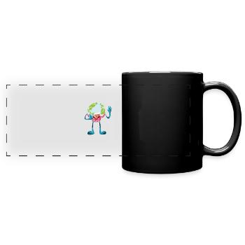 Peace Love Save Our Planet Earth - Panorama-Tasse farbig - Schwarz - Vorne