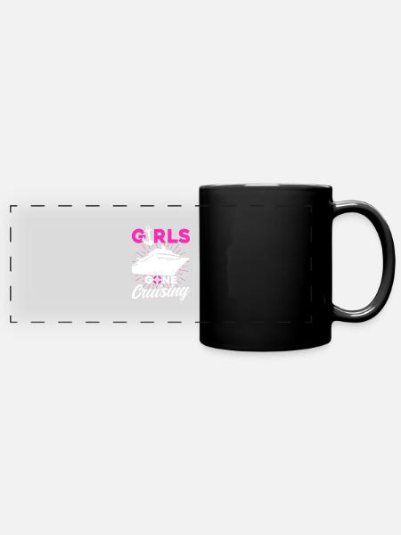 Les filles sont parties en croisière - Mug panoramique uni - noir