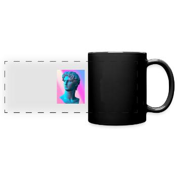 Vaporwave Statue Römische Büste - Panorama-Tasse farbig - Schwarz - Vorne