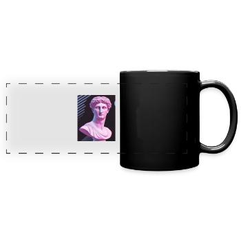 Vaporwave Statue Römische Büste - Panorama-Tasse farbig - Schwarz - Vorne