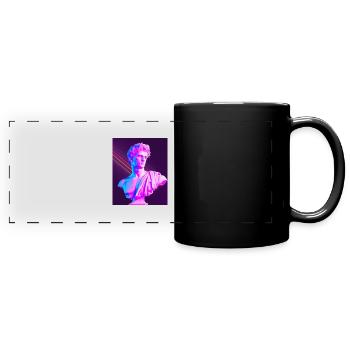 Vaporwave Statue Römische Büste - Panorama-Tasse farbig - Schwarz - Vorne