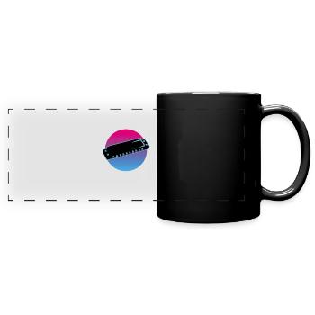 Harmonica - Mug panoramique uni - noir - Devant