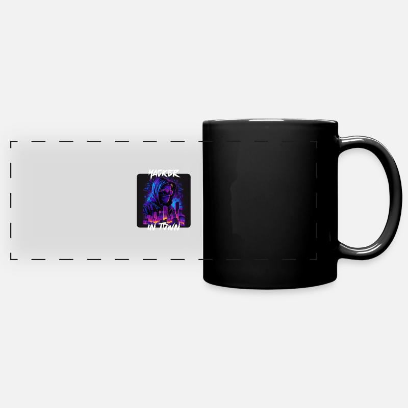 Hacker dans la ville 3 - Mug panoramique uni - noir