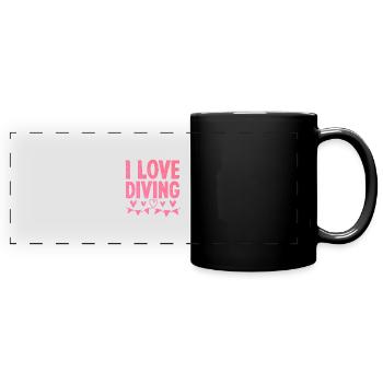 I love diving - Full Colour Panoramic Mug - black - Front