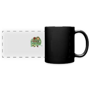 Funny Dancing Leprechaun St. Patrick's Day Lucky - Full Colour Panoramic Mug - black - Front
