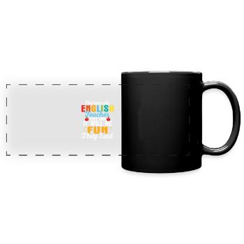 Become An English Teacher Language Grammar - Full Colour Panoramic Mug - black - Front