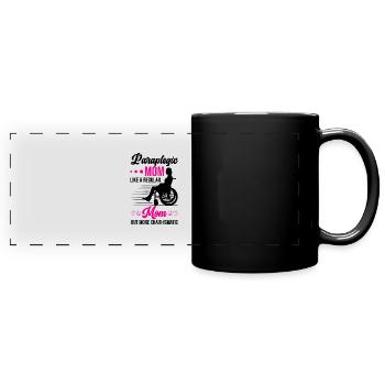 Drôle de lésion de la moelle épinière Coupe transversale du fauteuil roulant - Mug panoramique uni - noir - Devant
