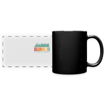 Gelsenkirchen - Panorama-Tasse farbig - Schwarz - Vorne