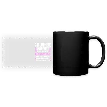40 Jahre im Dienst 40 Jähriges Dienstjubiläum - Panorama-Tasse farbig - Schwarz - Vorne