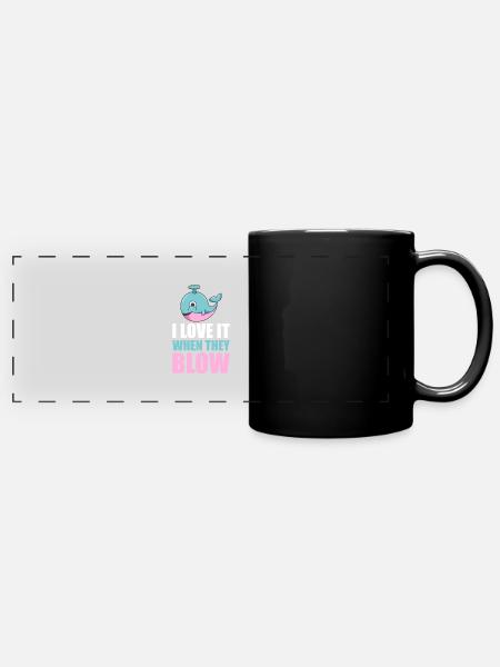 Whale Watcher Saying Whale Fans Humpback Whales - Full Colour Panoramic Mug - black