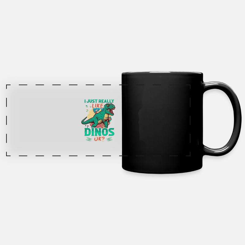 I like dinosaurs. - Full Colour Panoramic Mug - black