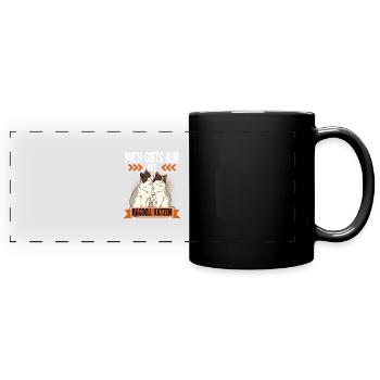 Ragdoll Katze - Panorama-Tasse farbig - Schwarz - Vorne