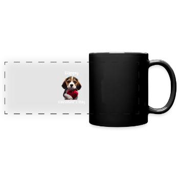 Happy Valentins Day Beagle - Panorama-Tasse farbig - Schwarz - Vorne
