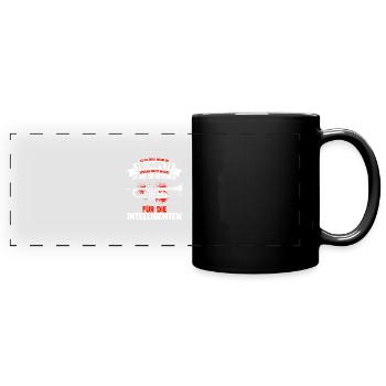 Trompete für Intelligente Spruch Geschenk Musiksch - Panorama-Tasse farbig - Schwarz - Vorne