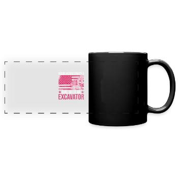 Bagger Mädchen Frau Baggerfahrer - Mug panoramique uni - noir - Devant