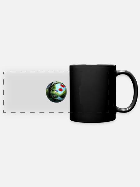 Spherische Kugel - Panorama-Tasse farbig - Schwarz