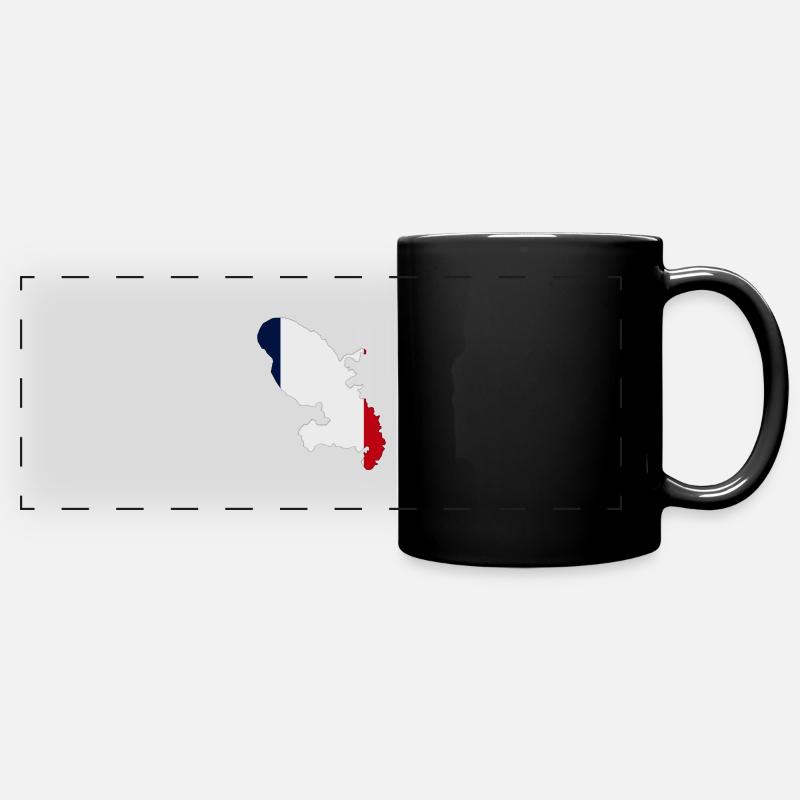 Map of Martinique - Full Colour Panoramic Mug - black