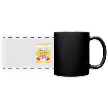 Alex - Panorama-Tasse farbig - Schwarz - Vorne