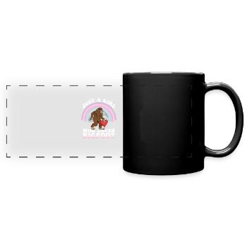 Bigfoot Heart Saint-Valentin Just Girl Who Loves - Mug panoramique uni - noir - Devant