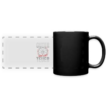 Guter Rad ist Teuer! Tuner Felgen Spruch Tuning - Panorama-Tasse farbig - Schwarz - Vorne