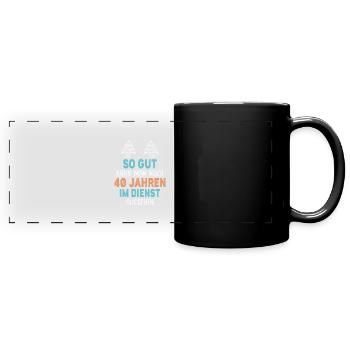 Jubiläum 40 Jahre Geschenk Arbeit Lustig Spruch - Panorama-Tasse farbig - Schwarz - Vorne
