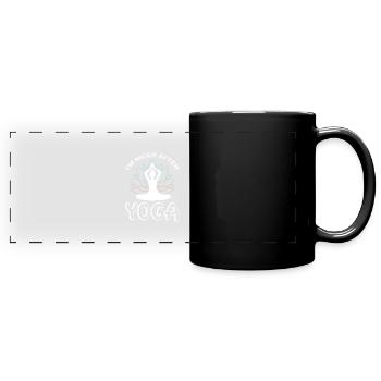 Meditation, Zen Yoga and Pilates - Full Colour Panoramic Mug - black - Front