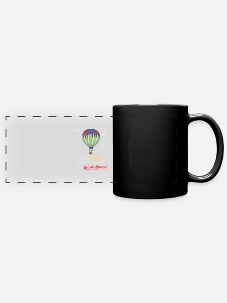 Heißluftballon & Ballon Fahrer Geschenk - Panorama-Tasse farbig - Schwarz