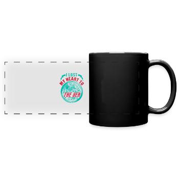 J’AI PERDU MON CŒUR À LA MER - Mug panoramique uni - noir - Devant