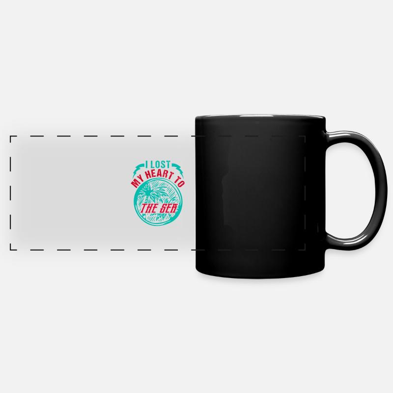 J’AI PERDU MON CŒUR À LA MER - Mug panoramique uni - noir