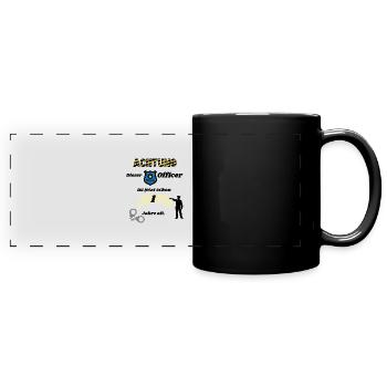 Polizei - 1. Geburtstag, für coole Polizisten - Panorama-Tasse farbig - Schwarz - Vorne