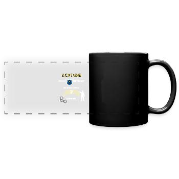 Polizei - 7. Geburtstag, für alle Polizeifans - Panorama-Tasse farbig - Schwarz - Vorne