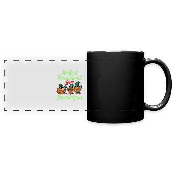 Medical receptionist St. Patrick's Day - Full Colour Panoramic Mug - black - Front