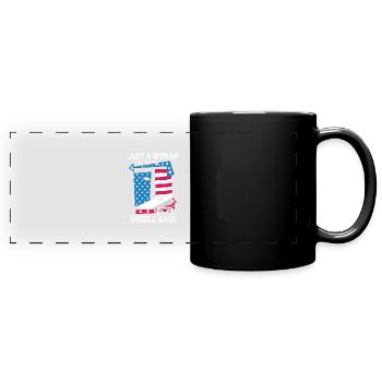 Nur eine Frau, die weiß, wie man mit Taschen umgeht - Panorama-Tasse farbig - Schwarz - Vorne