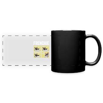 Dog Frenchie - Full Colour Panoramic Mug - black - Front
