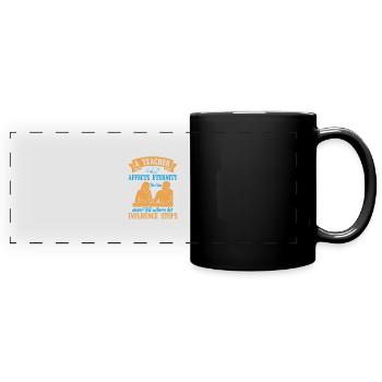 UN ENSEIGNANT AFFECTE L’ÉTERNITÉ - Mug panoramique uni - noir - Devant
