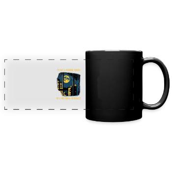 Nächtlicher Enthusiast - Panorama-Tasse farbig - Schwarz - Vorne
