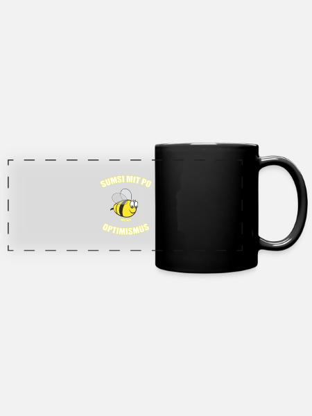Sumsi mit Po - Panorama-Tasse farbig - Schwarz