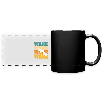 Retro Wakeboard Vintage Wake Boarding Water Sports - Full Colour Panoramic Mug - black - Front
